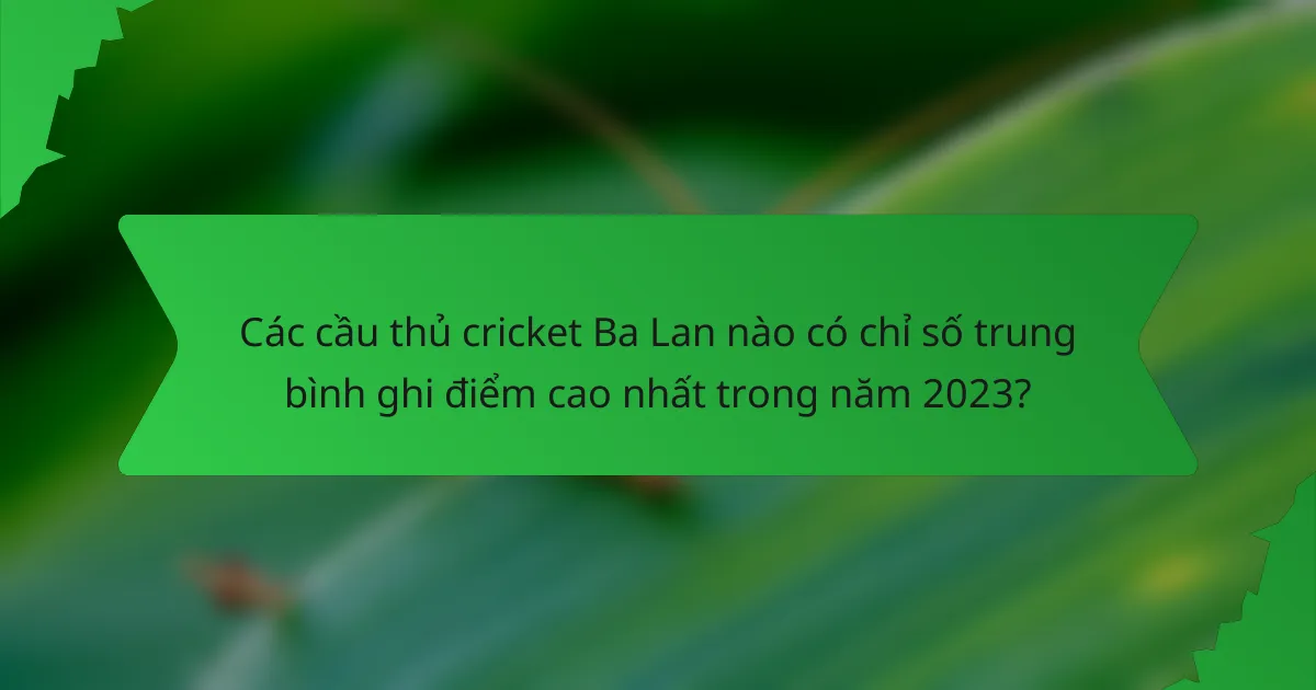 Các cầu thủ cricket Ba Lan nào có chỉ số trung bình ghi điểm cao nhất trong năm 2023?
