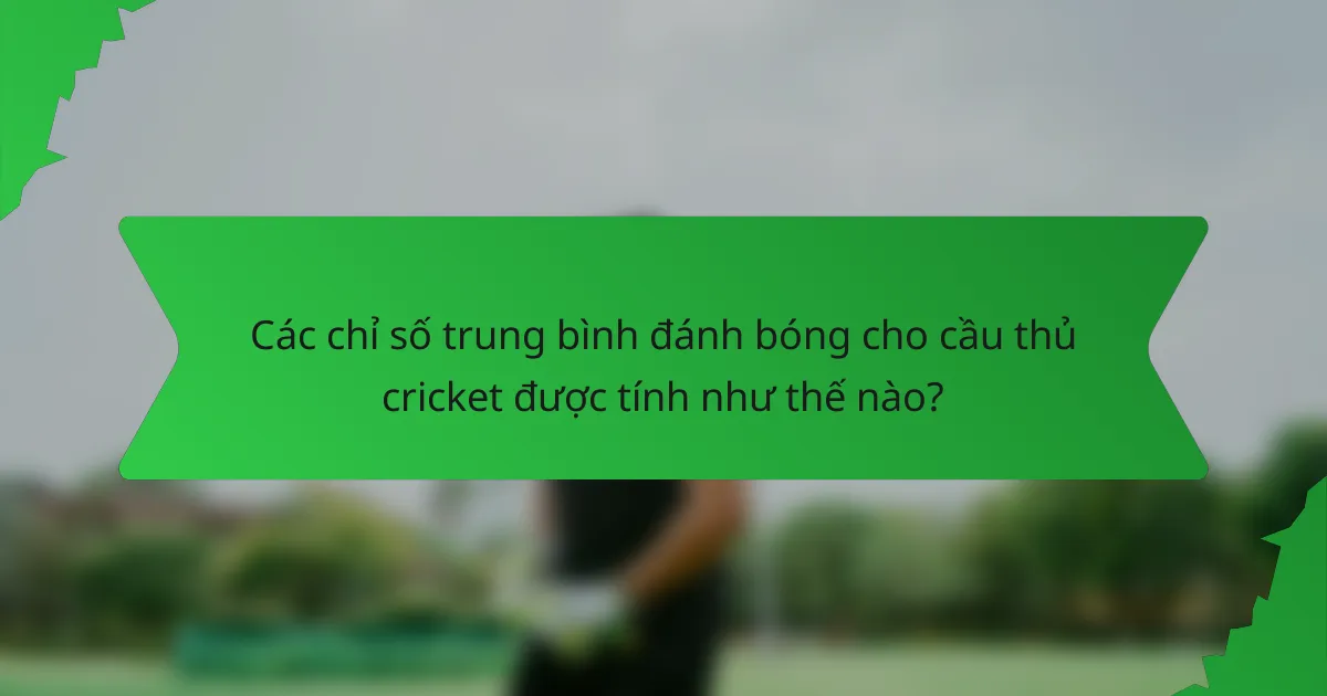 Các chỉ số trung bình đánh bóng cho cầu thủ cricket được tính như thế nào?