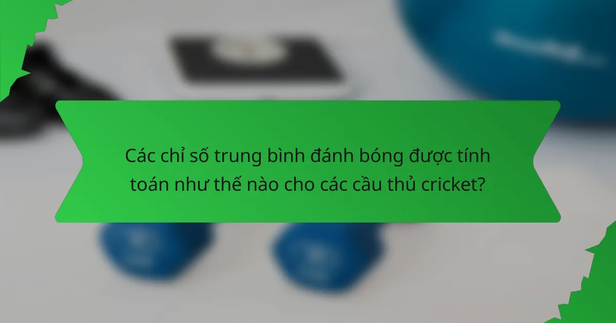 Các chỉ số trung bình đánh bóng được tính toán như thế nào cho các cầu thủ cricket?