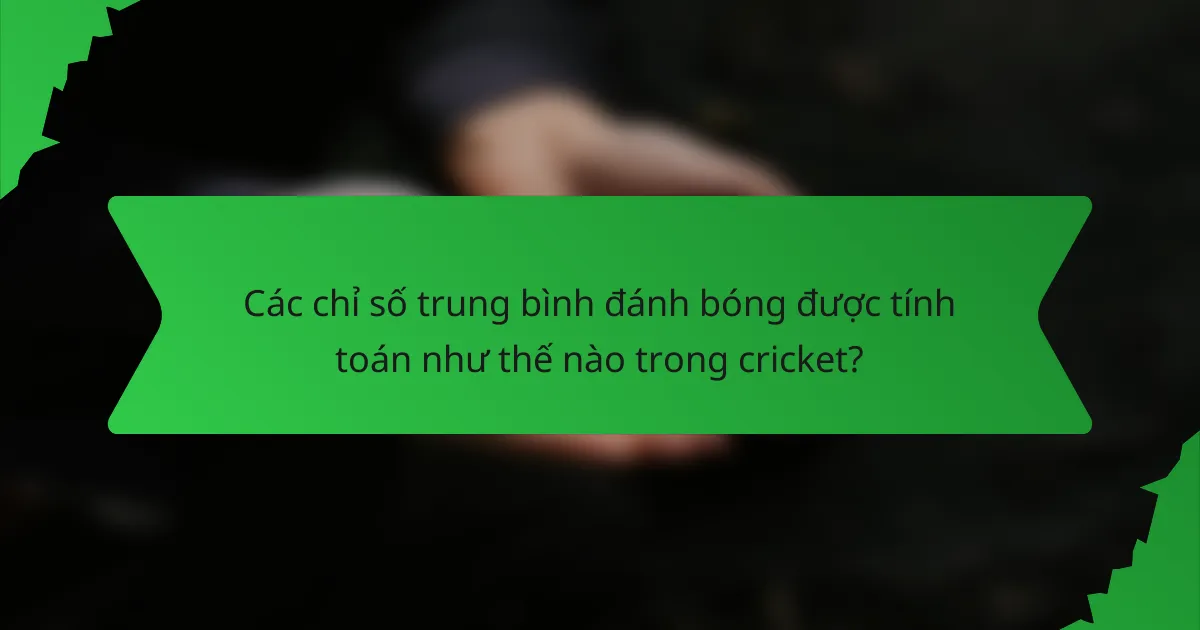 Các chỉ số trung bình đánh bóng được tính toán như thế nào trong cricket?