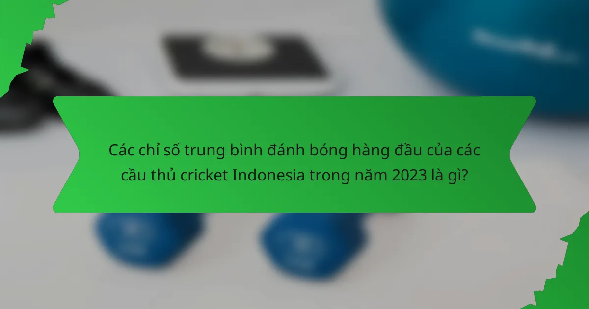 Các chỉ số trung bình đánh bóng hàng đầu của các cầu thủ cricket Indonesia trong năm 2023 là gì?