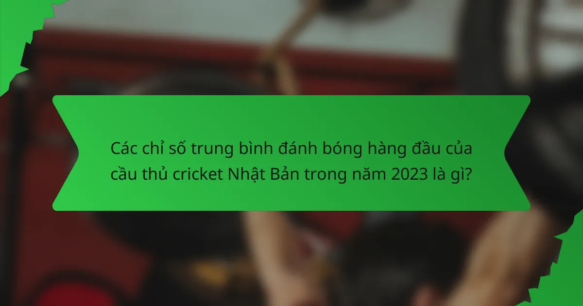 Các chỉ số trung bình đánh bóng hàng đầu của cầu thủ cricket Nhật Bản trong năm 2023 là gì?