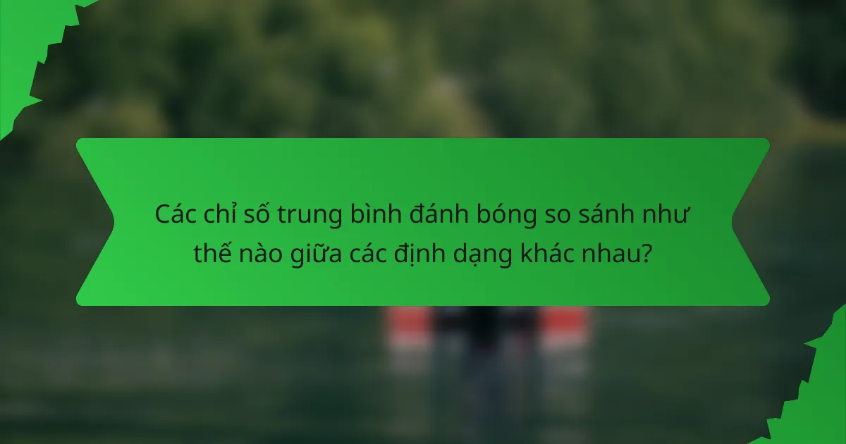 Các chỉ số trung bình đánh bóng so sánh như thế nào giữa các định dạng khác nhau?