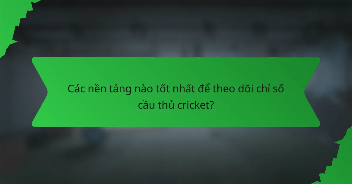 Các nền tảng nào tốt nhất để theo dõi chỉ số cầu thủ cricket?