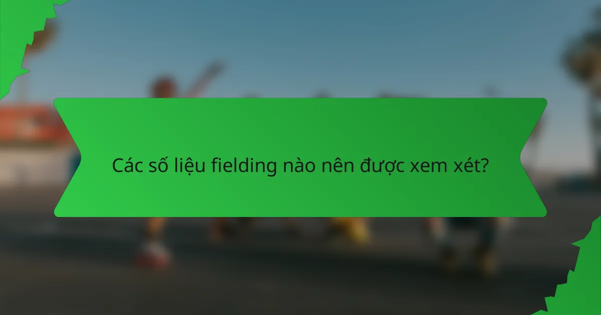 Các số liệu fielding nào nên được xem xét?